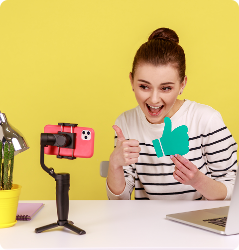 Creator recording short-form video